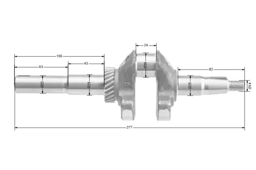 Wał korbowy Loncin LCP70FA LCP70FC B-E5 LC1P68FA CZĘŚĆ ORYGINALNA