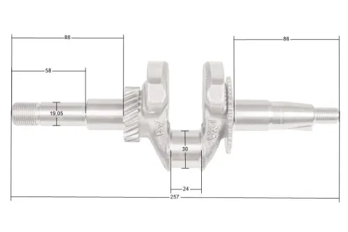 Wał korbowy Loncin LC50ZB60-4.5Q LC168F-2 CZĘŚĆ ORYGINALNA