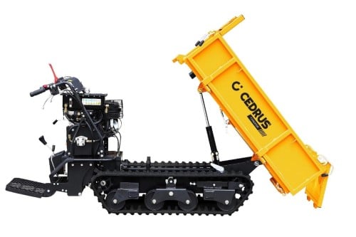 Cedrus CEDTR800GE Transporter spalinowy gąsienicowy, Loncin, rozruch elektryczny, wywrotna skrzynia ładunkowa