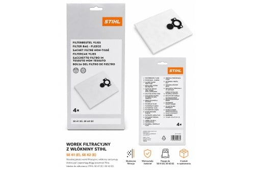 Stihl SE 62, SE 62 E Worek filtracyjny - 4 szt — nr 49015009011