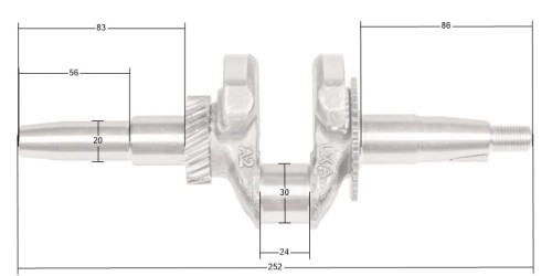 Wał korbowy Loncin LC2500-AS 2500(D)-AS LC168F-2 CZĘŚĆ ORYGINALNA