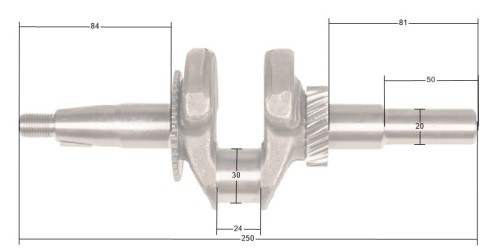 Wał korbowy Loncin LC168F-2H G200F(D) CZĘŚĆ ORYGINALNA