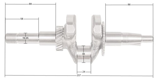 Wał korbowy Loncin LC50ZB60-4.5Q LC168F-2 CZĘŚĆ ORYGINALNA