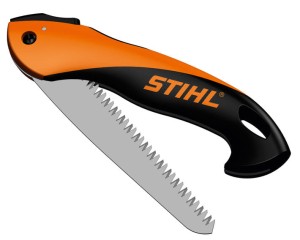 Stihl PR 16 Piła sadownicza składana z czarnym i pomarańczowym uchwytem.