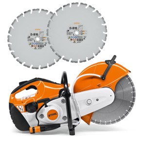 Stihl TS 420 Przecinarka z dwoma tarczami diamentowymi do betonu Stihl D-B10 350mm/14"