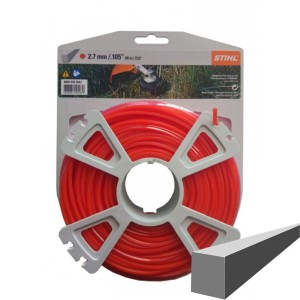 Żyłka tnąca kwadratowa Stihl 2,7 mm x 65 m w opakowaniu.