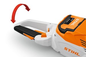 Stihl HSA 60 Nożyce akumulatorowe - detal rękojeści.