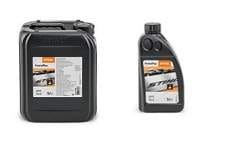 Kanister i butelka oleju do smarowania łańcucha Stihl Forest Plus 5L.