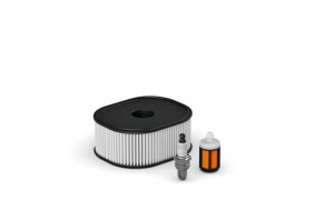Zestaw serwisowy nr 17 do Stihl MS 500i z filtrem powietrza, świecą zapłonową i filtrem paliwa.
