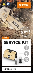 Stihl Zestaw serwisowy nr 8 do MS 193/194 zawierający filtr, świecę zapłonową i siatkę.