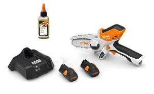 Stihl GTA 26 Akumulatorowa mini pilarka, zestaw z dwoma akumulatorami AS2 i ładowarką AL1