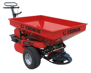 Cedrus CEDRP325E-L Rozsiewacz piasku i nawozów, Loncin G200F, zasobnik 325 l, 3 biegi przód / 1 tył