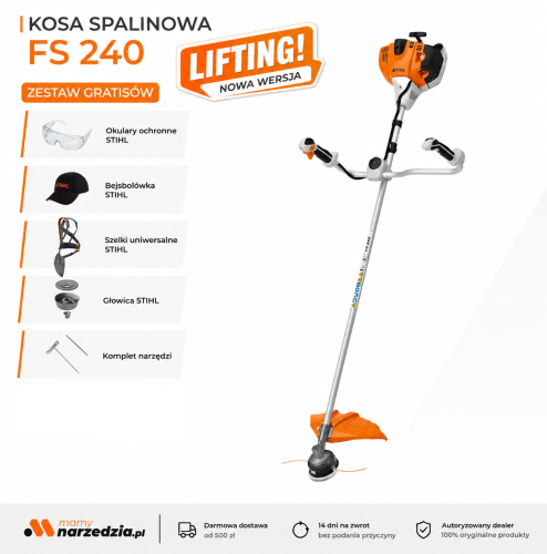 Stihl FS 240.0 LIFTING! Kosa spalinowa, nowy uchwyt ADVANCE GRIP, moc 1,7 kW / 2,3 KM, średnica koszenia 450 mm