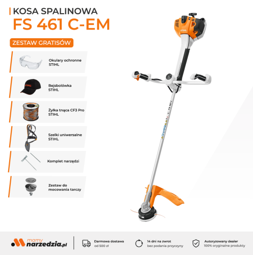 Stihl FS 461 C-EM Kosa spalinowa o mocy 2,2 kW / 3,0 KM z ErgoStart i systemem M-Tronic (M), silnik 2-MIX.