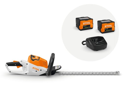 Stihl HSA 50 Nożyce akumulatorowe do żywopłotu, zestaw z 2× akumulatorem AK 30 S i ładowarką AL 101, listwa 50 cm