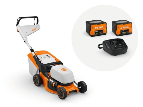 Stihl RMA 248 Kosiarka akumulatorowa, zestaw z 2× akumulatorem AK 30 S i ładowarką AL 101, szerokość koszenia 46 cm