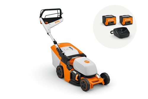 Stihl RMA 443 V Kosiarka akumulatorowa z napędem Vario, zestaw z 2× akumulatorem AK 30 S i ładowarką AL 101, szerokość koszenia 41 cm