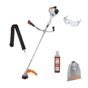 Stihl FS 55 Kosa spalinowa, pasek naramienny, okulary ochronne, olej Stihl oraz pokrowiec.