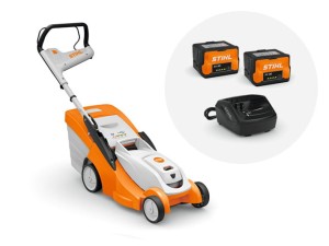 Stihl RMA 239 C Kosiarka akumulatorowa z dwoma akumulatorami AK 30 i ładowarką AL 101.