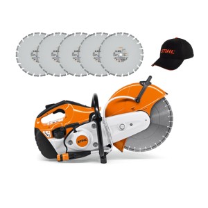 Stihl TS 420 Przecinarka, w zestawie z 5 x tarczami diamentowymi do betonu Stihl D-B10 350mm/14"