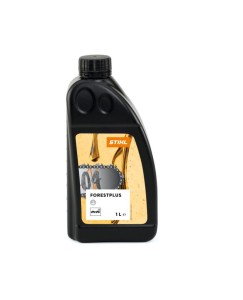 Stihl Forest Plus 1L, olej do smarowania łańcucha w czarnej butelce.