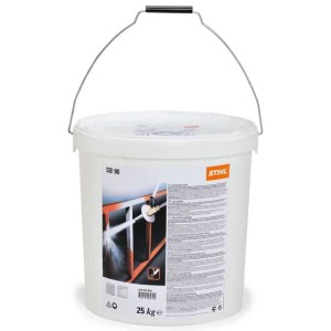 Stihl SB 90, Granulat do piaskowania 25 kg w białym wiadrze.