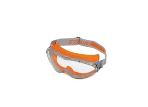 Bezbarwne okulary Stihl UltraSonic z szerokim polem widzenia.