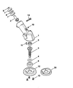 Stihl Przekładnia kątowa FS260/410/460/490/311/360 schemat części.