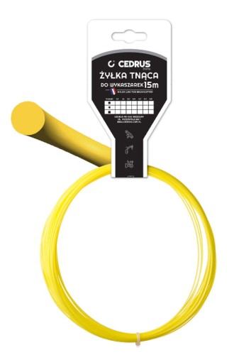 Żyłka tnąca 1.3/15m k okrągła żółta