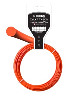 Żyłka tnąca 2.4/15m k okrągła pomarańcz