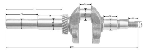 Wał korbowy Loncin LC1P65FE CZĘŚĆ ORYGINALNA