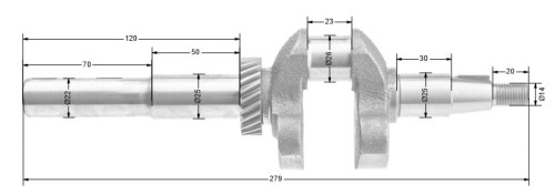 Wał korbowy Loncin LC1P61FE CZĘŚĆ ORYGINALNA