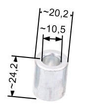 Tuleja dystansowa adaptera noża NAC wys. 24mm / śr. 21mm kosiarki marketowe