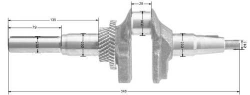 Wał korbowy Loncin 1P88F 1P90F 1P92F CZĘŚĆ ORYGINALNA