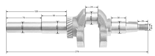 Wał korbowy Loncin LC1P65FE-3 EURO V CZĘŚĆ ORYGINALNA