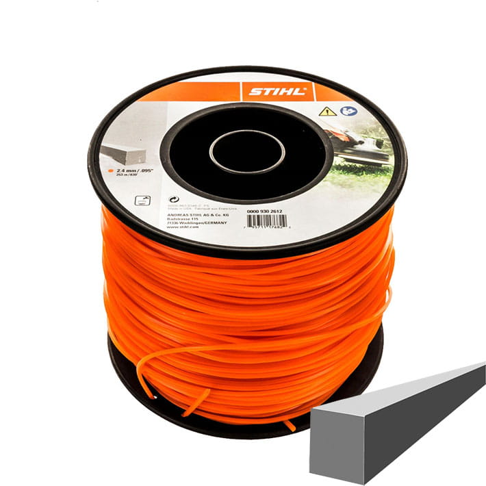 Stihl 2,4 mm x 253 m, Żyłka tnąca kwadratowa na szpuli.