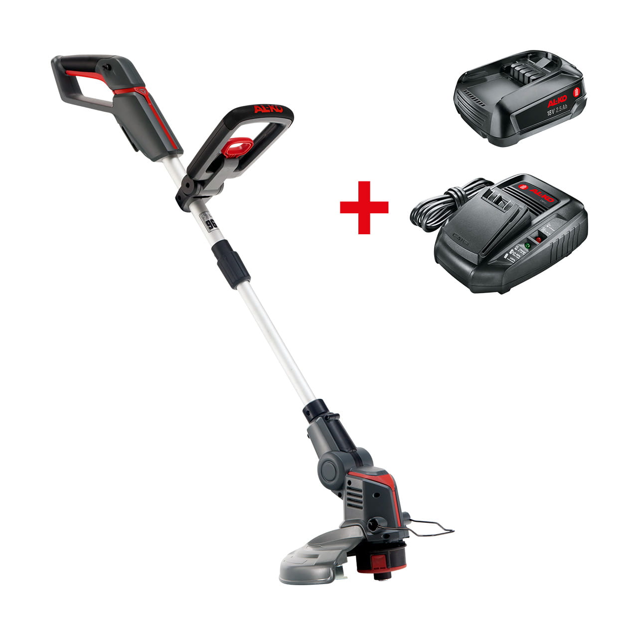 Podcinarka GT 1825 AL-KO 18 V Comfort Zestaw z akcesoriami.