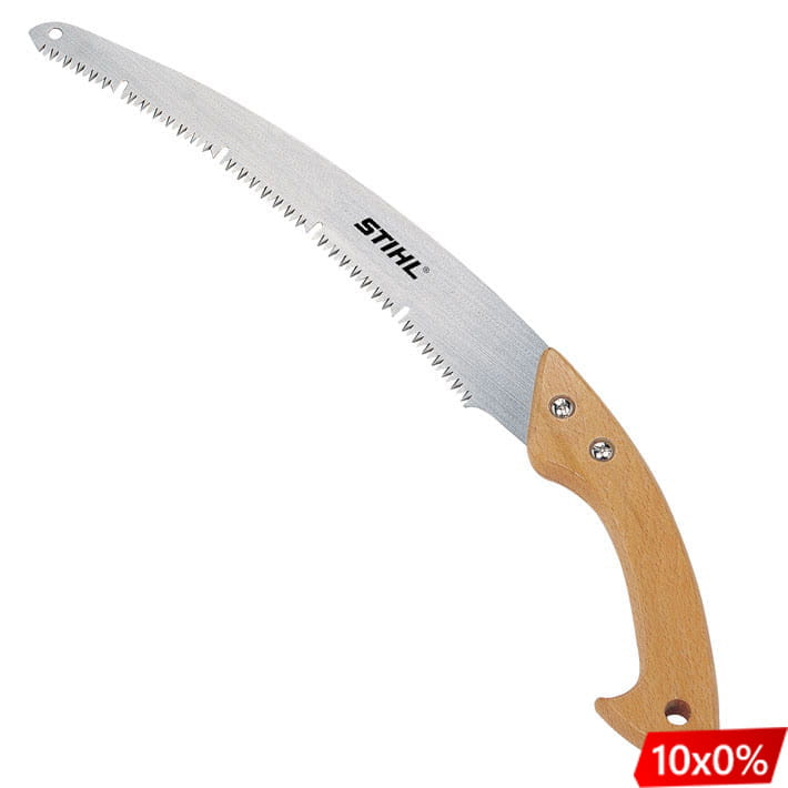 Piła sadownicza Stihl PR 32 CW z drewnianą rączką.