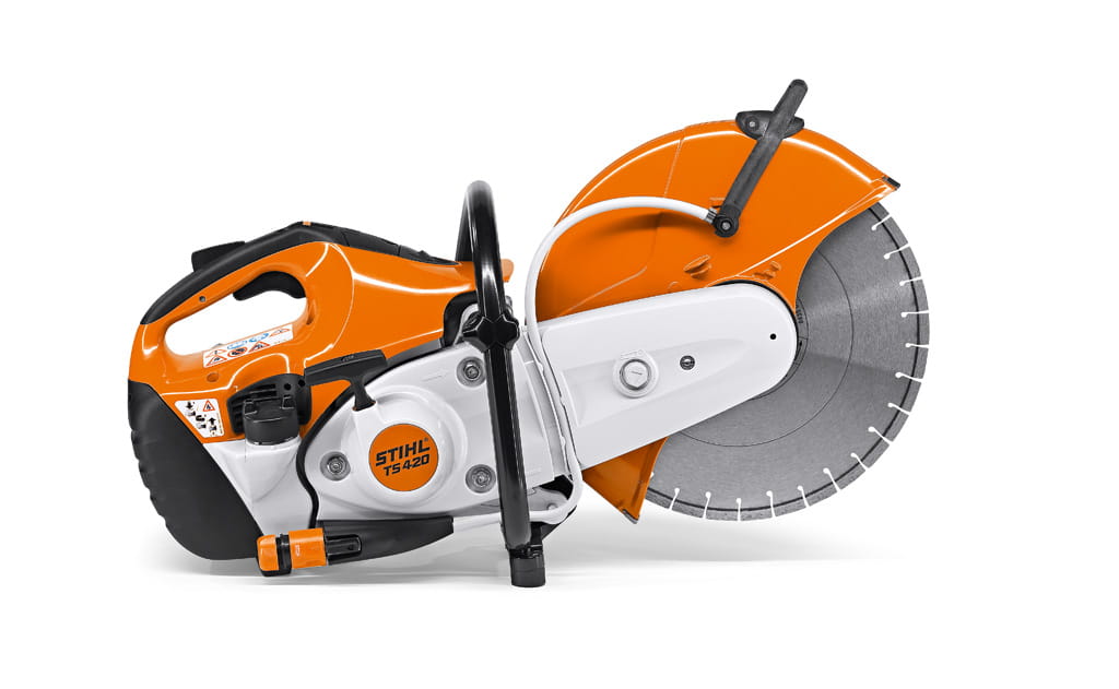 Stihl TS 420 Przecinarka, widok z boku.